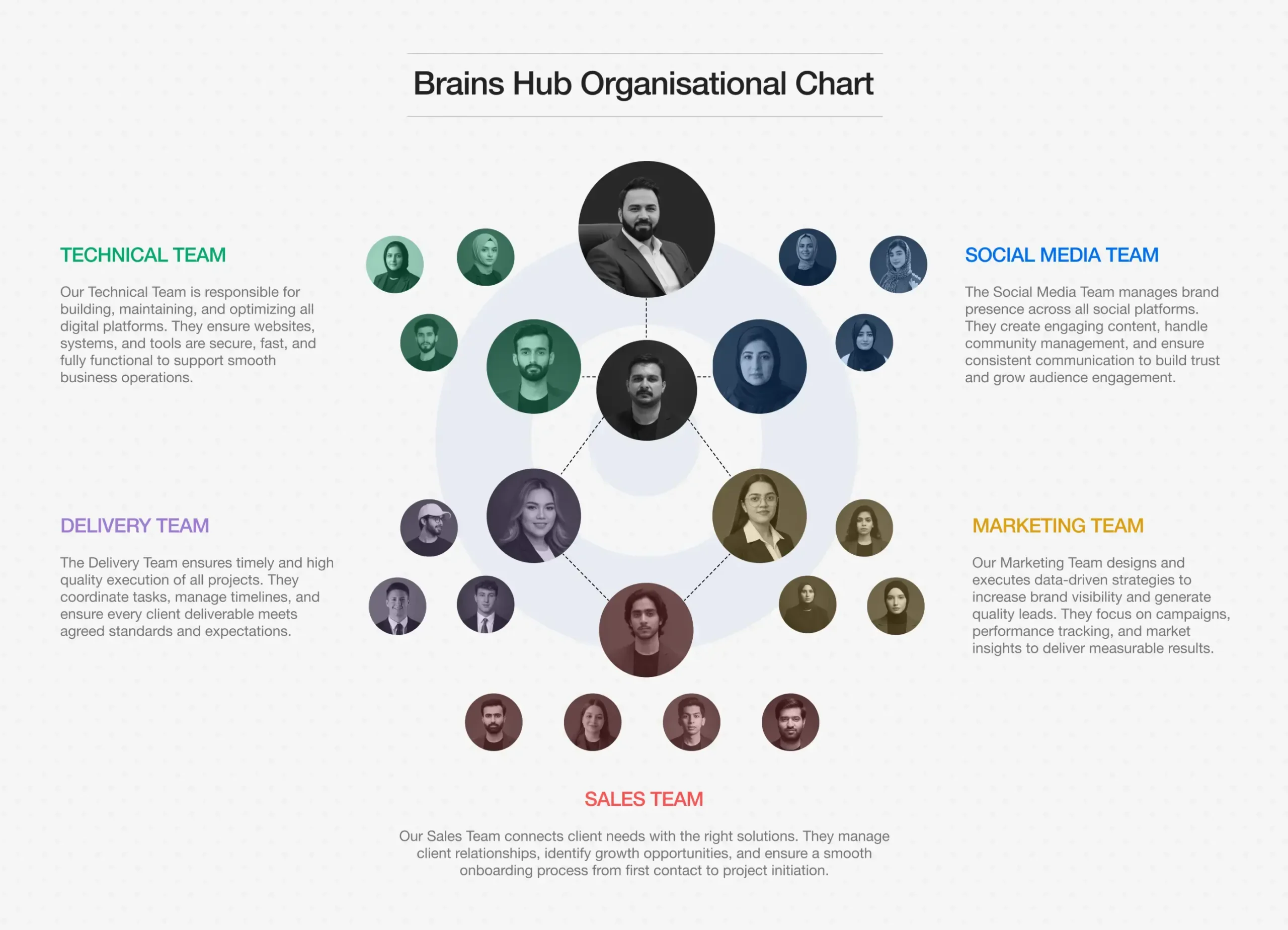 Brains Hub Organisation chart